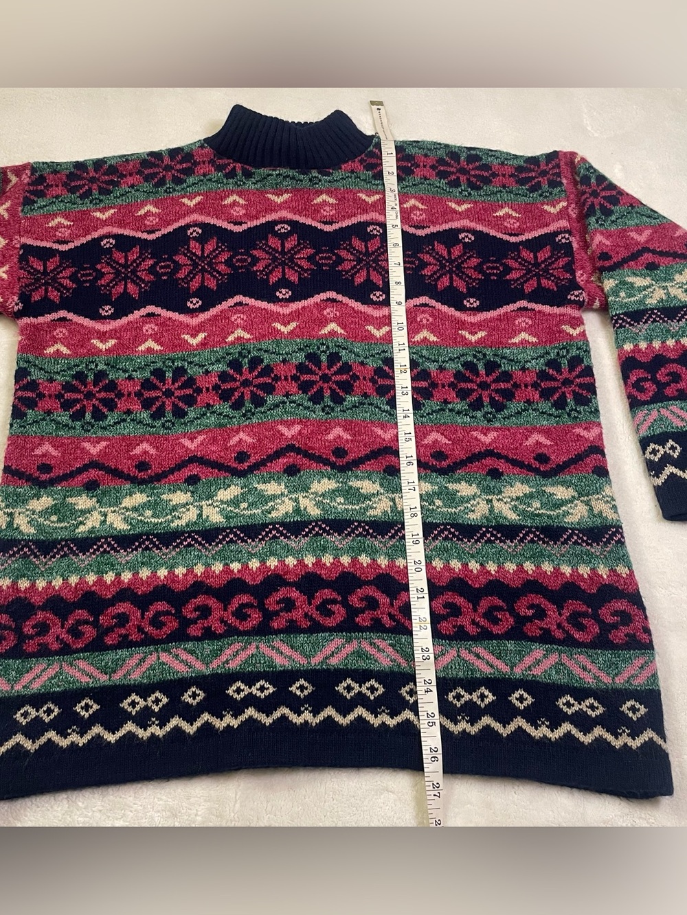 Private Eyes Vintage Knit Geometric Festive Design Pullover Sweater size M - Picture 9 of 14